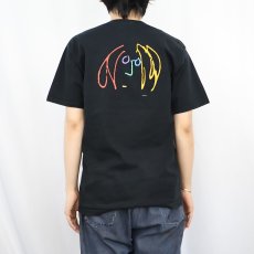 画像4: YOKO ONO "JOHN LENNON" ミュージシャンアートプリントTシャツ BLACK (4)