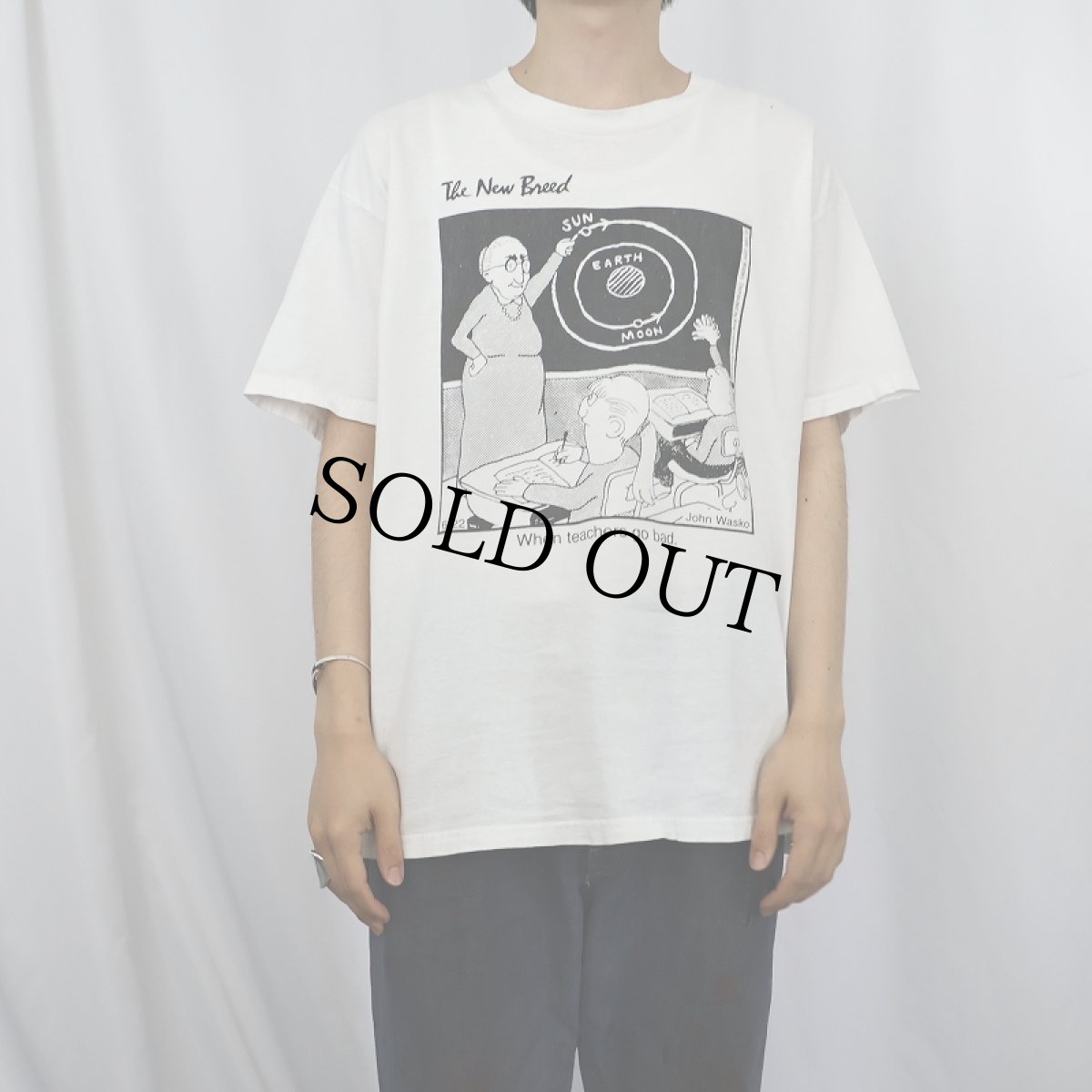 画像2: John Wasko USA製 "The New Breed" シュールイラスト プリントTシャツ L (2)