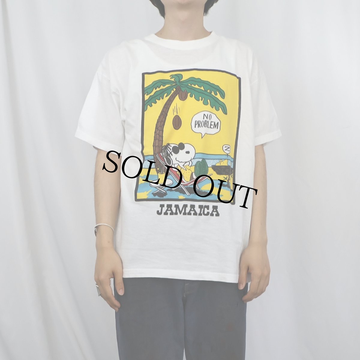 画像2: SNOOPY "JAMAICA" キャラクタープリントTシャツ (2)
