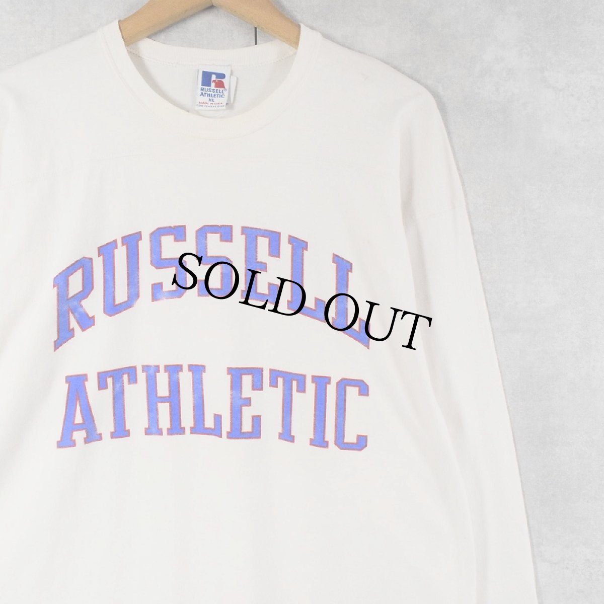 画像1: 90's RUSSELL ATHLETIC USA製  プリントフットボールTシャツ XL (1)