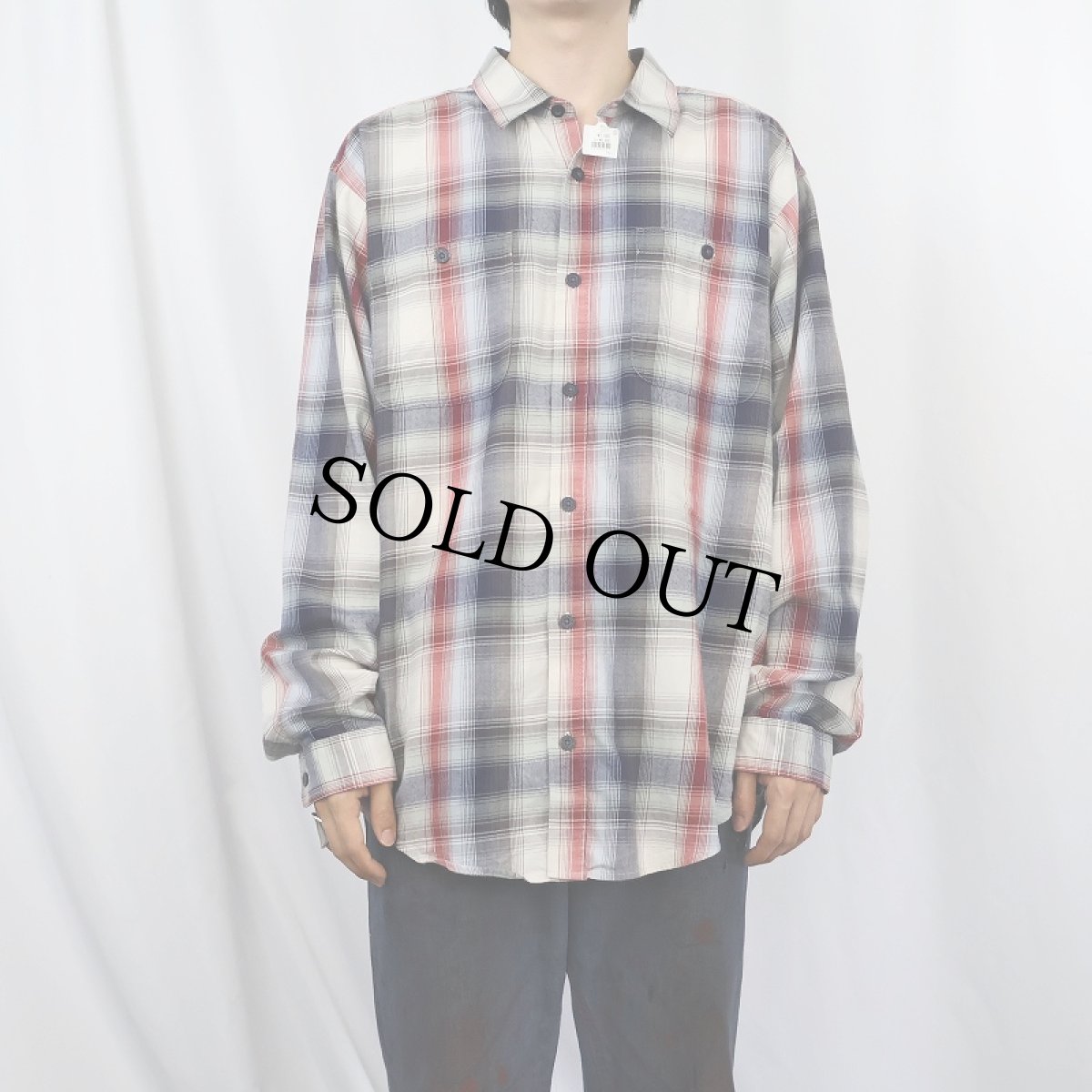 画像2: Patagonia ORGANIC COTTON オンブレーチェック柄 コットンシャツ L (2)