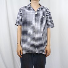 画像2: POLO Ralph Lauren ギンガムチェック柄 コットンオープンカラーシャツ M (2)
