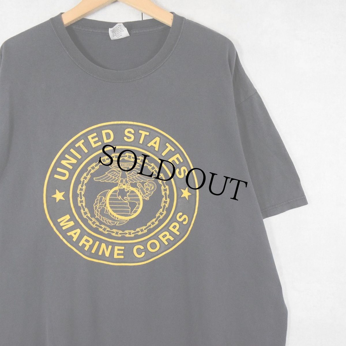 画像1: 90's SOFFE USA製 "USMC" リフレクタープリントTシャツ BLACK XL (1)