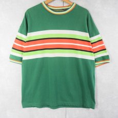 画像1: 90's GAP マルチボーダー柄 Tシャツ M (1)