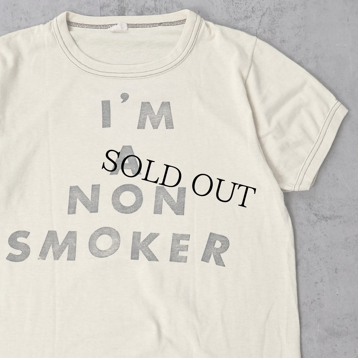 画像1: 〜80's ”I'M NON SMOKER" プリントTシャツ M (1)