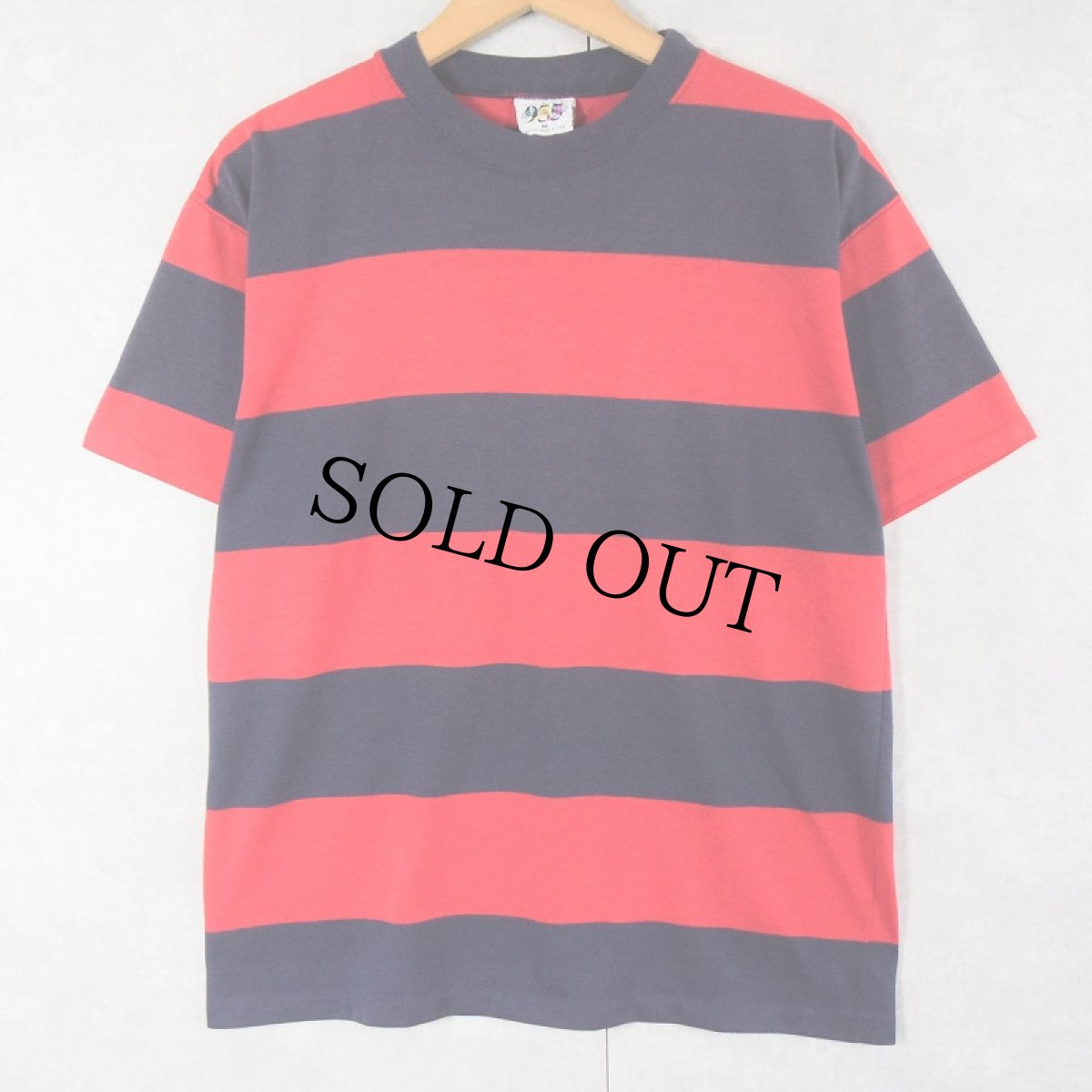 画像1: 90's CLASS 955 USA製 ファットボーダー柄 Tシャツ M (1)