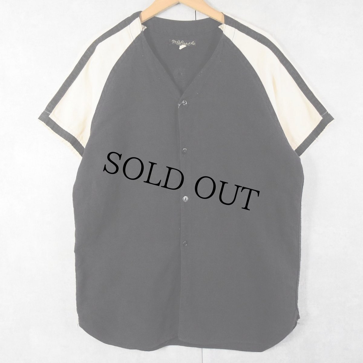 画像2: 〜50's "HURTS FAIRBURY" フェルトワッペン付き ベースボールシャツ BLACK SIZE40 (2)