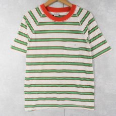 画像1: 70's TOWNCRAFT Penneys "PENN-PREST" ボーダー柄 ポケットラグランTシャツ M (1)