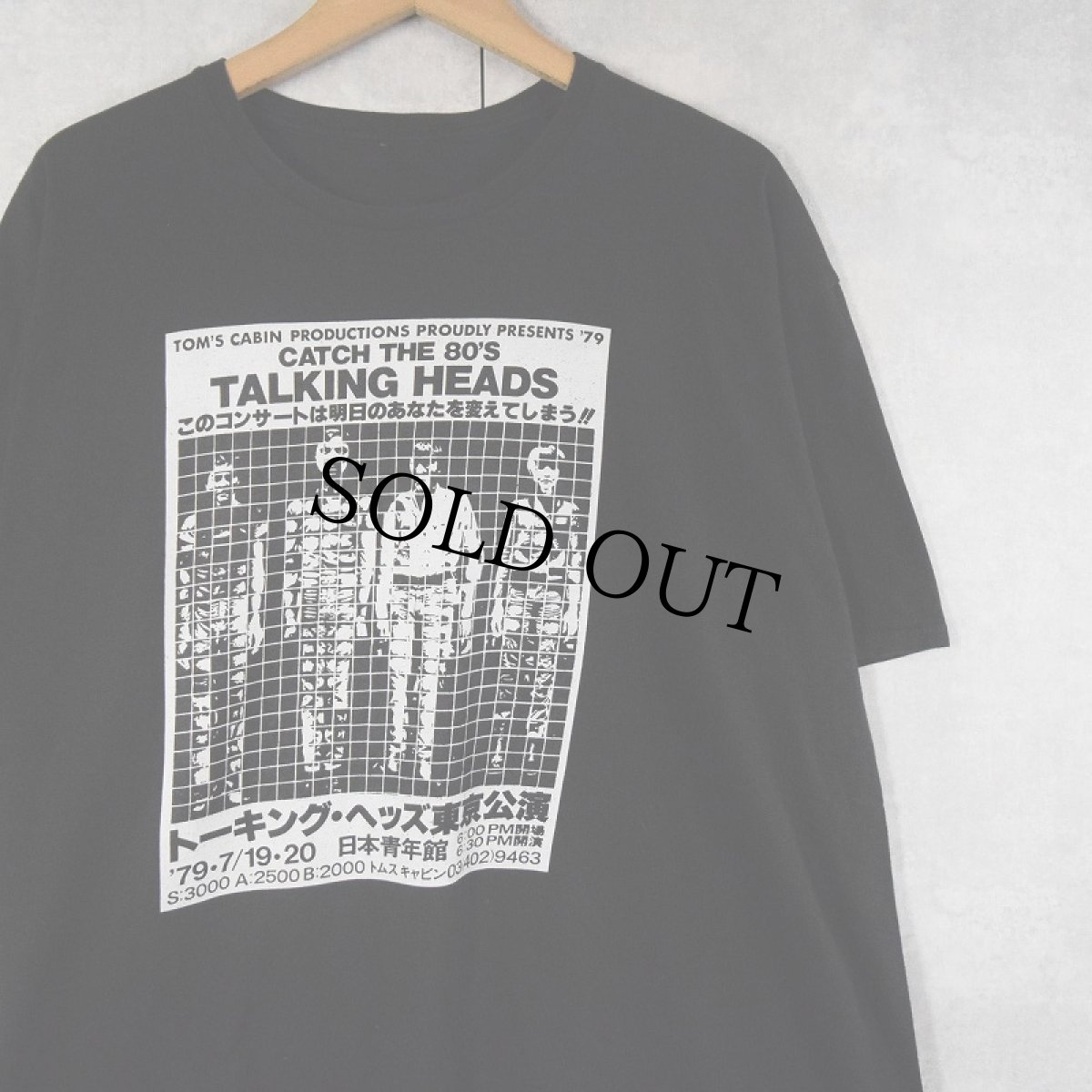 画像1: Talking Heads "CATCH THE 80'S" ロックバンドプリントTシャツ BLACK (1)