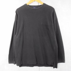 画像1: 90's GAP 鹿の子 ポケットロンT BLACK S (1)