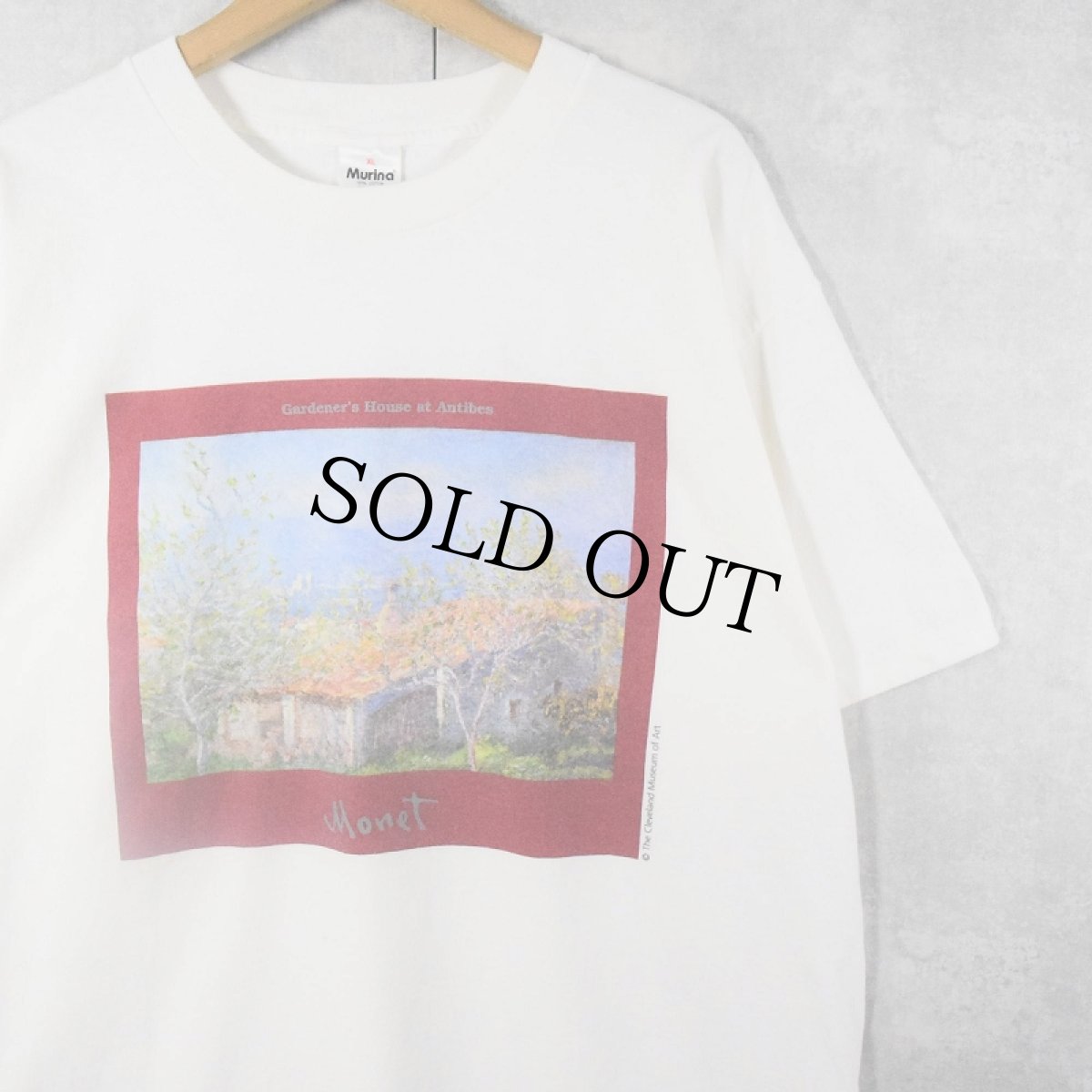 画像1: 90's Claude Monet USA製 "Gardener's House at Antibes" アートプリントTシャツ XL (1)