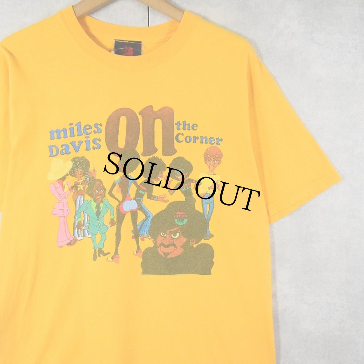 画像1: 90's〜 Miles Davis "On The Corner" ジャズミュージシャンプリントTシャツ M (1)