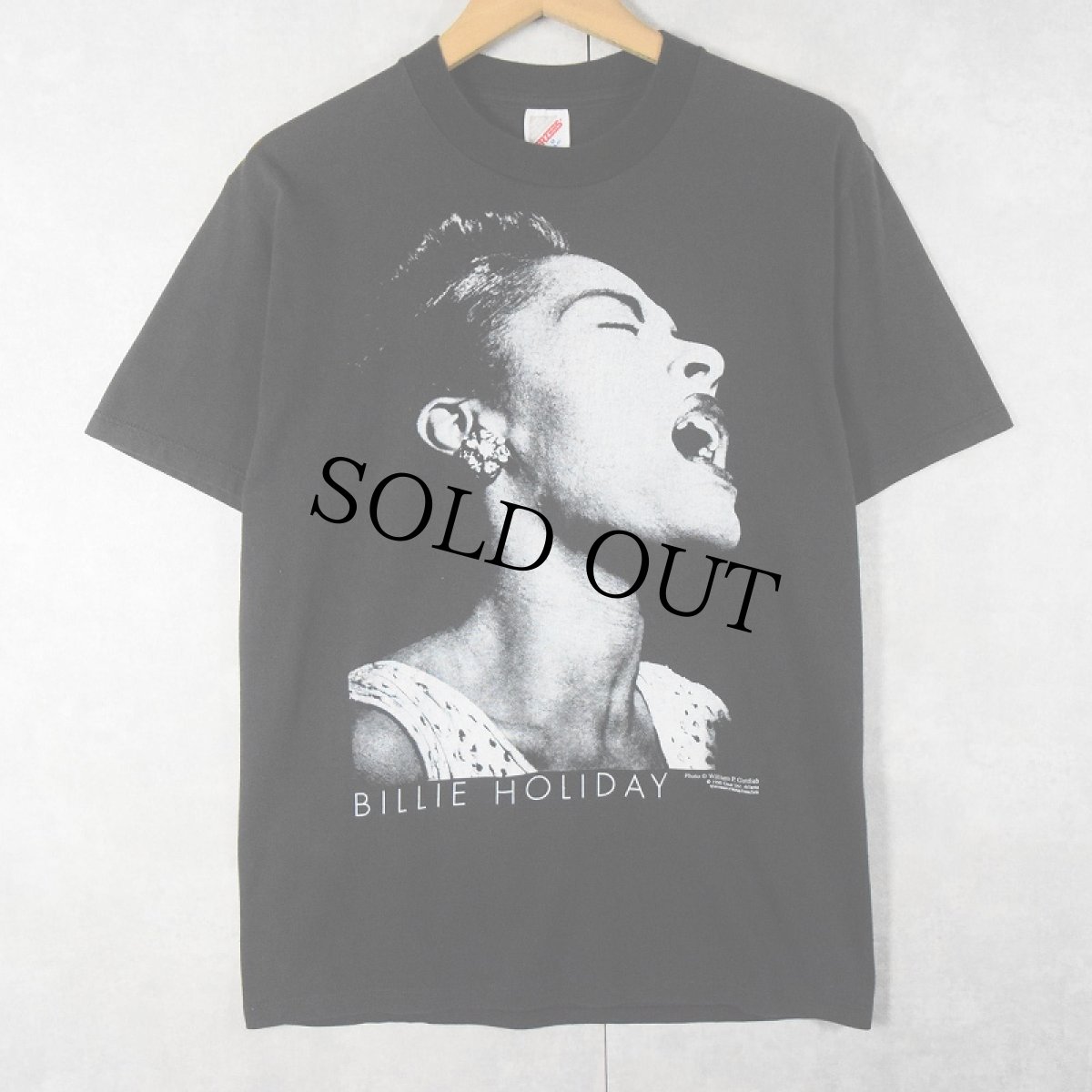 画像1: 90's Billie Holiday USA製 ジャズシンガーTシャツ BLACK M (1)