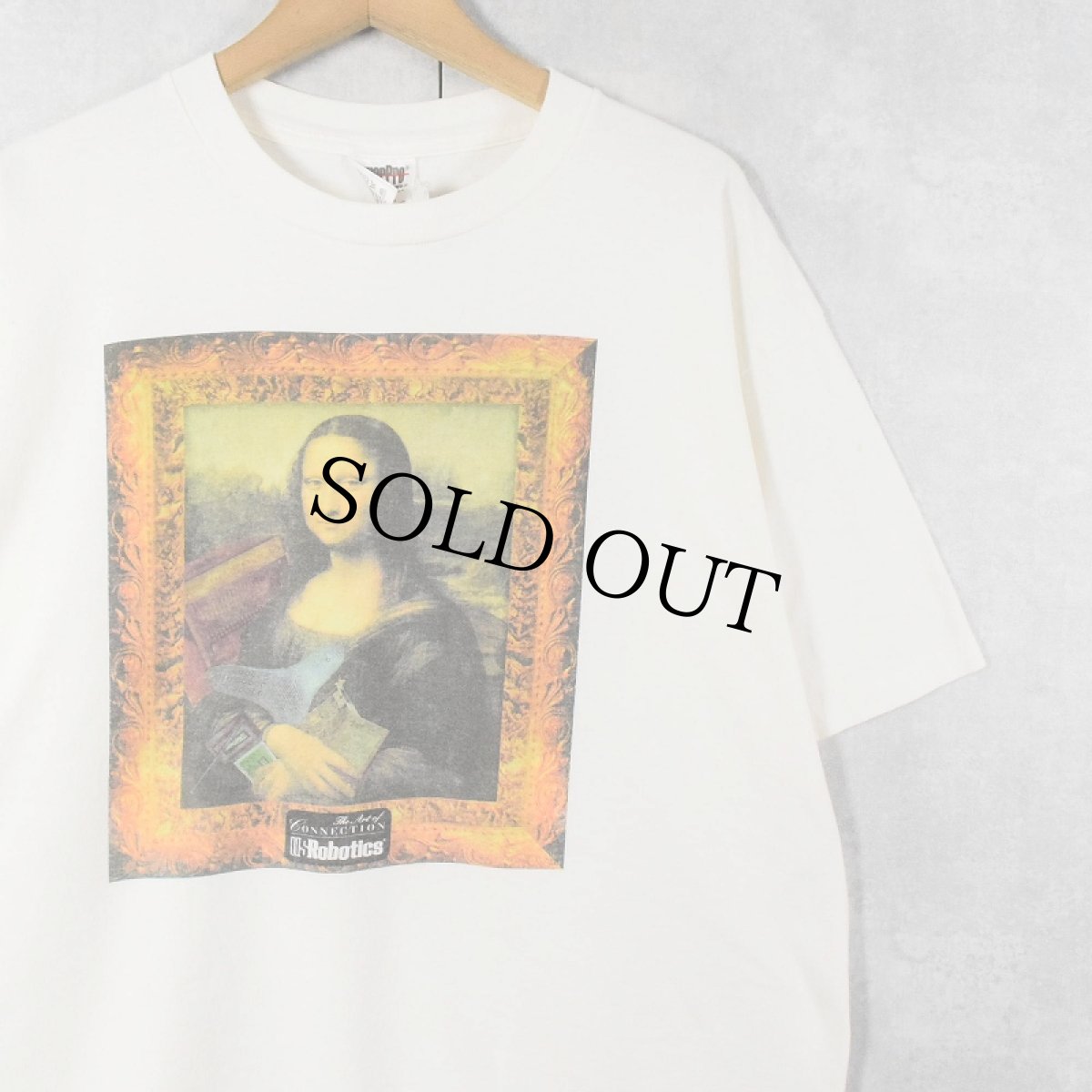 画像1: 90's LEONARDO DA VINCI USA製 "Mona Lisa" アートプリントTシャツ XL (1)