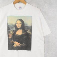 画像1: 90's LEONARDO DA VINCI USA製 "Mona Lisa" アートプリントTシャツ XL (1)