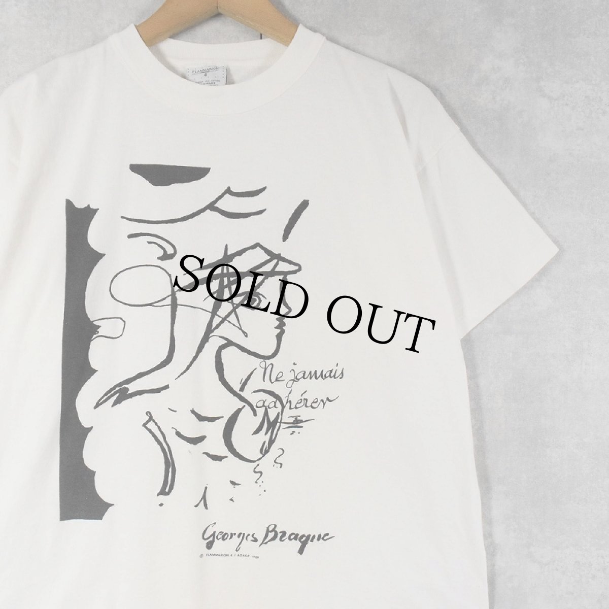 画像1: 80's Georges Braque FRANCE製 アートプリントTシャツ XL (1)
