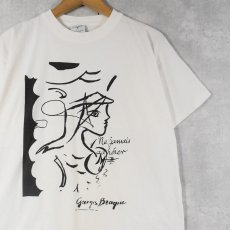 画像1: 80's Georges Braque FRANCE製 アートプリントTシャツ XL (1)