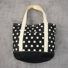 画像1: LANDS' END ドット柄 キャンバストートバッグ (1)