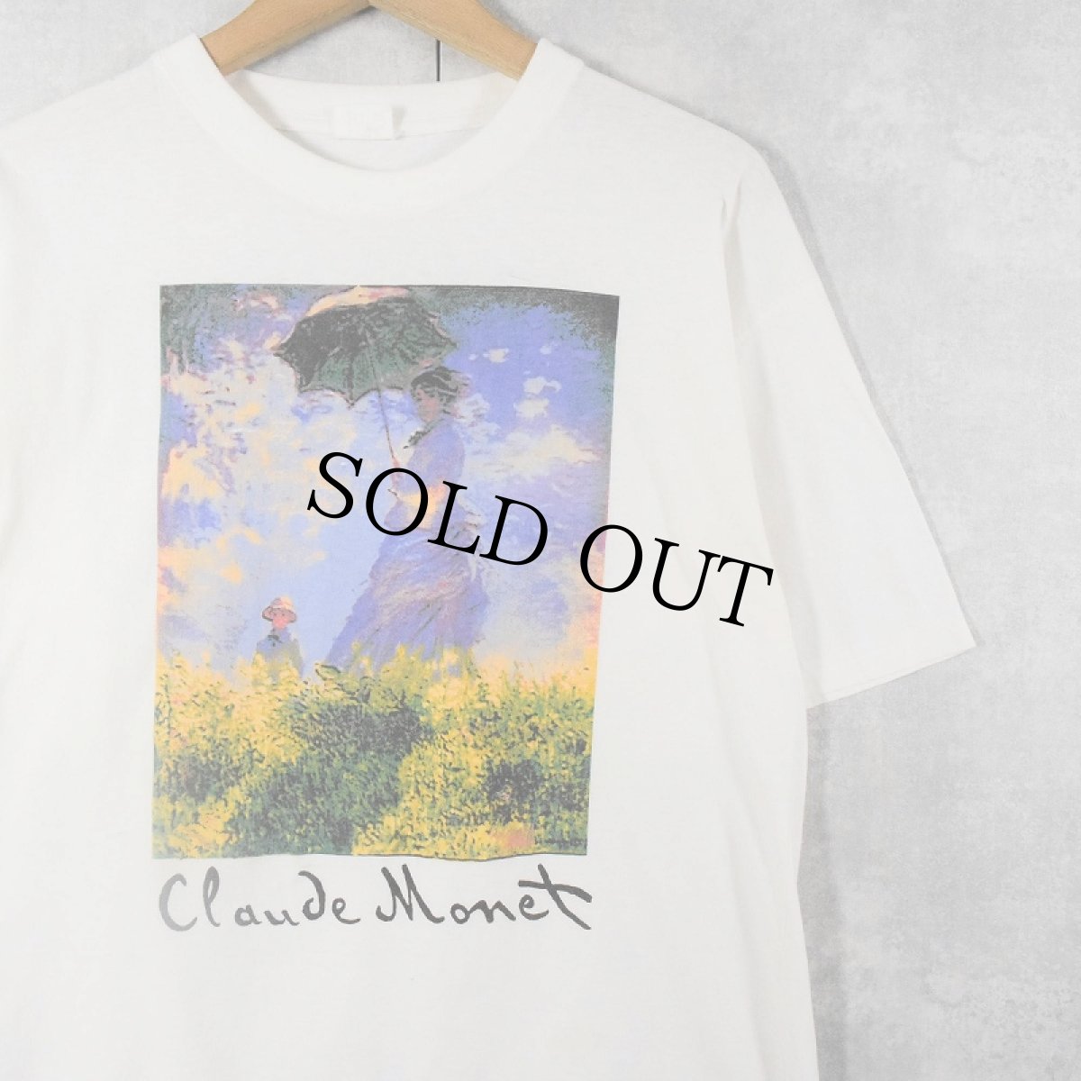 画像1: Claude Monet "Woman with a Parasol - Madame Monet and Her Son" アートプリントTシャツ (1)