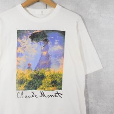 画像1: Claude Monet "Woman with a Parasol - Madame Monet and Her Son" アートプリントTシャツ (1)