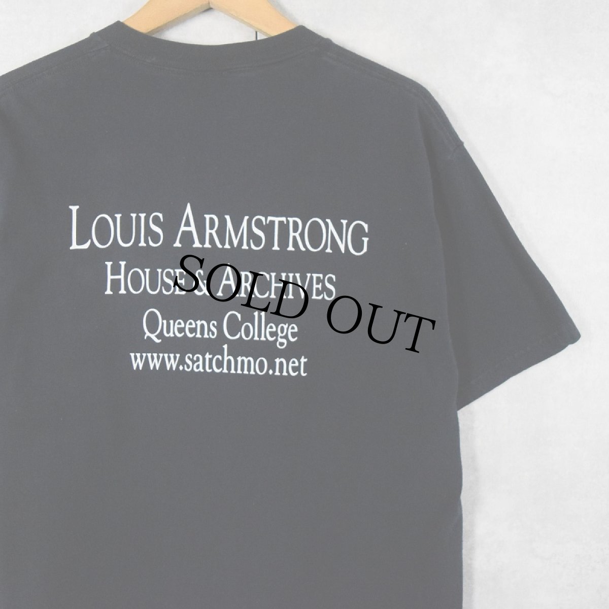 画像2: 〜2000's Louis Armstrong ジャズミュージシャンプリントTシャツ BLACK L (2)