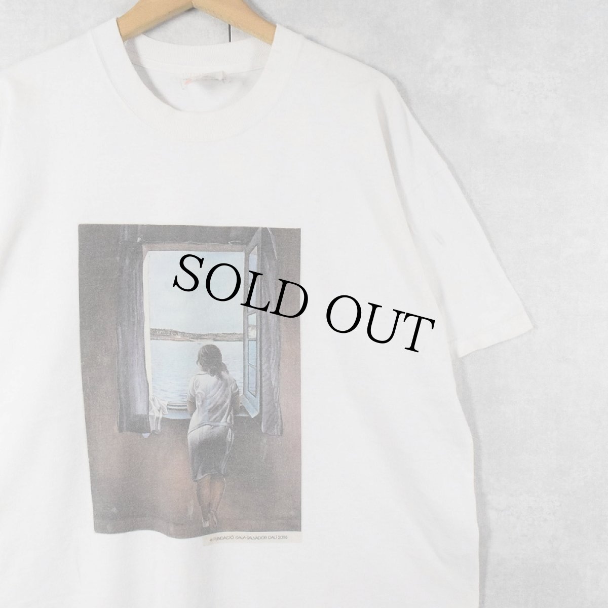 画像1: 2000's SALVADOR DALI "Young Woman at a Window" アートプリントTシャツ XL (1)