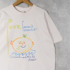 画像1: 90's Pablo Picasso USA製 "Pour Fernand Mourlot" アートプリントTシャツ L (1)