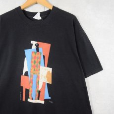 画像1: 2000's Pablo Picasso "Harlequin" アートプリントTシャツ BLACK XL (1)