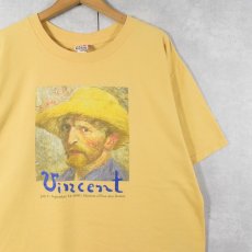 画像1: 2000's Vincent Van Gogh "Self-Portrait with Straw Hat" アートプリントTシャツ XL (1)