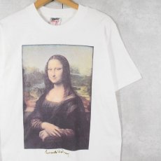 画像1: 90's LEONARDO DA VINCI USA製 "Mona Lisa" アートプリントTシャツ M (1)