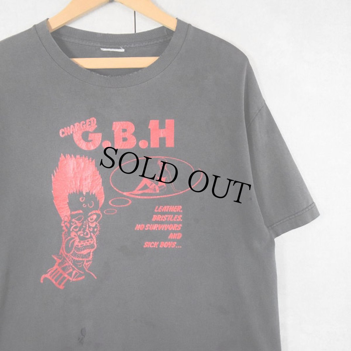 画像1: G.B.H. ハードコア・パンクバンド プリントTシャツ BLACK (1)