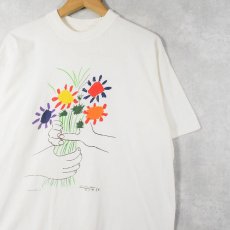 画像1: 90's Pablo Picasso "The Bouquet of Peace" アートプリントTシャツ (1)