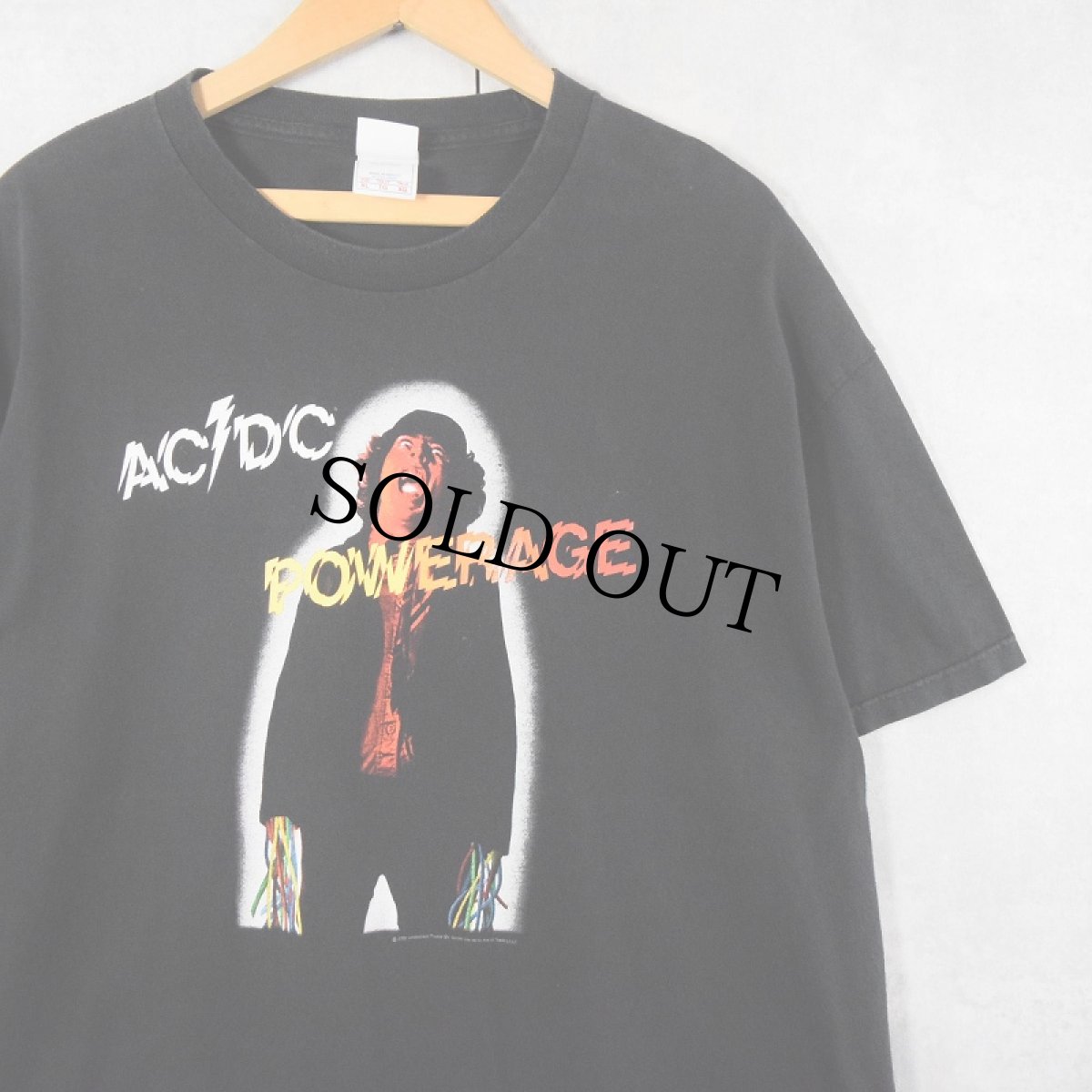 画像1: 2000's AC/DC "POWERAGE" ハードロックバンドアルバムプBLACK XL (1)