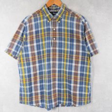 画像1: 90's〜 POLO Ralph Lauren "JAY PULLOVER" チェック柄 コットン ボタンダウンプルオーバーシャツ L (1)