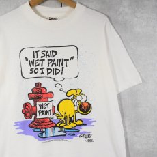 画像1: 90's Mother Goose and Grimm "Grimmy" コミックキャラクター プリントTシャツ L (1)