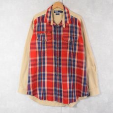 画像1: POLO Ralph Lauren "THICKET" チェック柄 チンスト付き コットンワークシャツ XL (1)