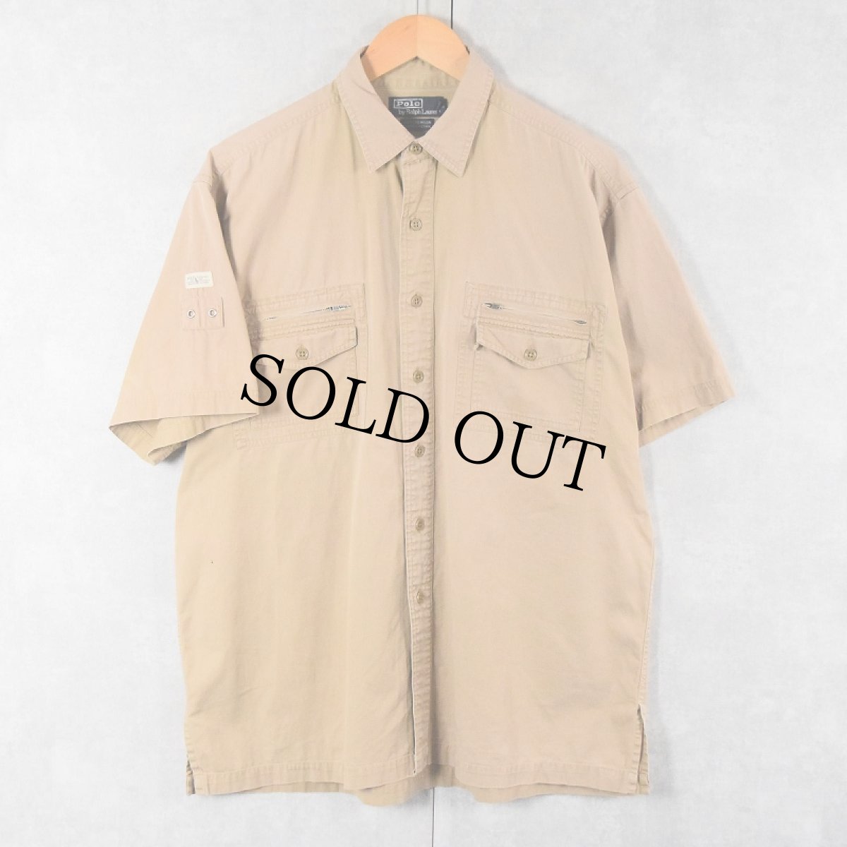 画像1: POLO Ralph Lauren ”HUTCHENSON” コットンフィッシングシャツ L (1)