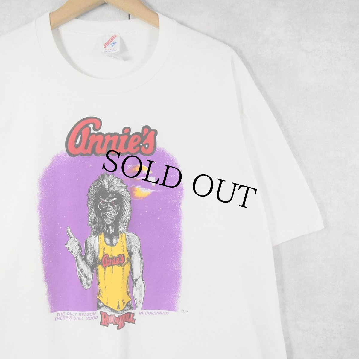 画像1: 90's USA製 "Annie's" ナイトクラブ プリントTシャツ XXL (1)