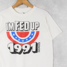 画像1: 90's USA製 "I'M FED UP 1991" プリントTシャツ XL (1)