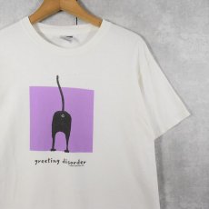 画像1: greeting disorder シュールイラスト プリントTシャツ M (1)
