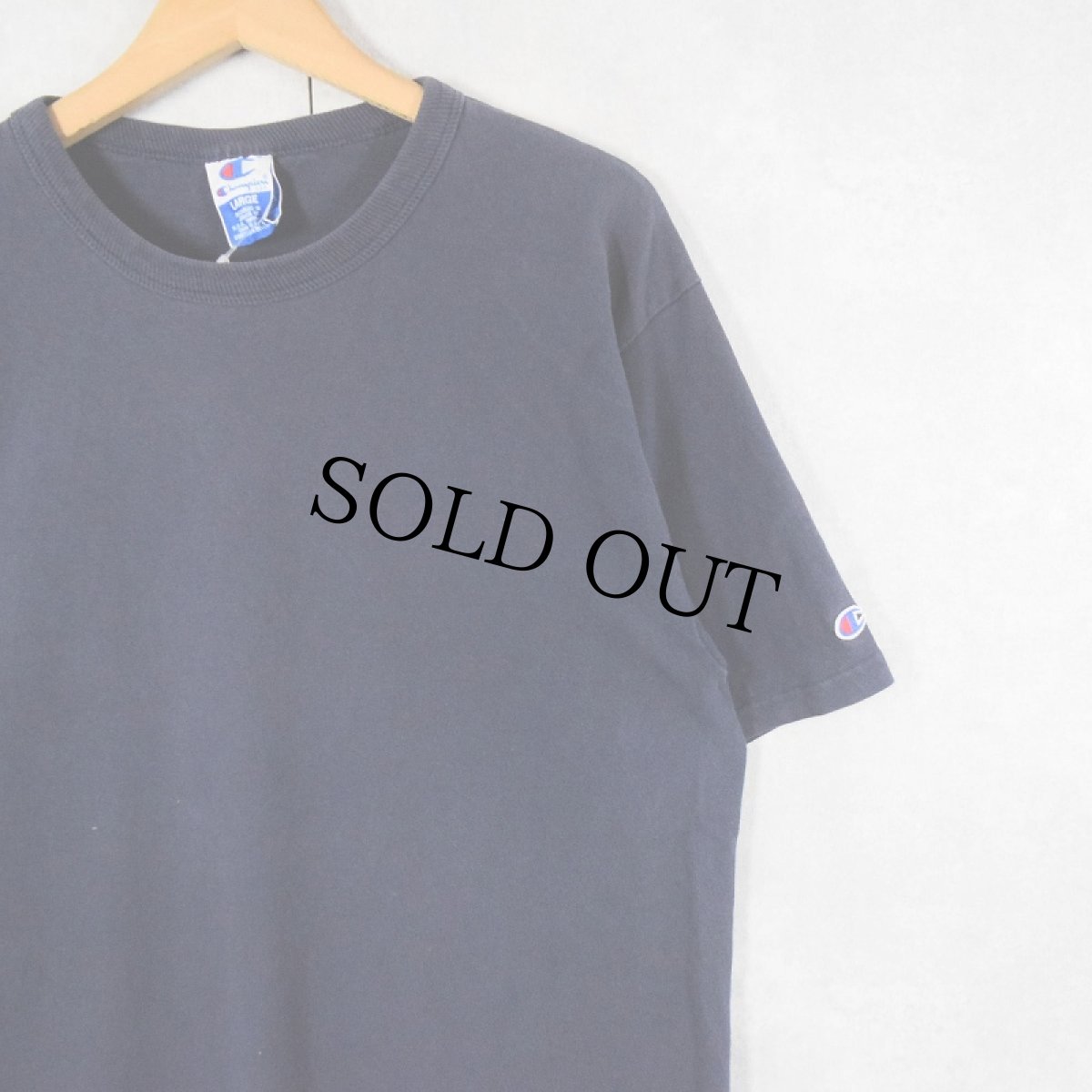 画像1: Champion 無地Tシャツ NAVY L (1)