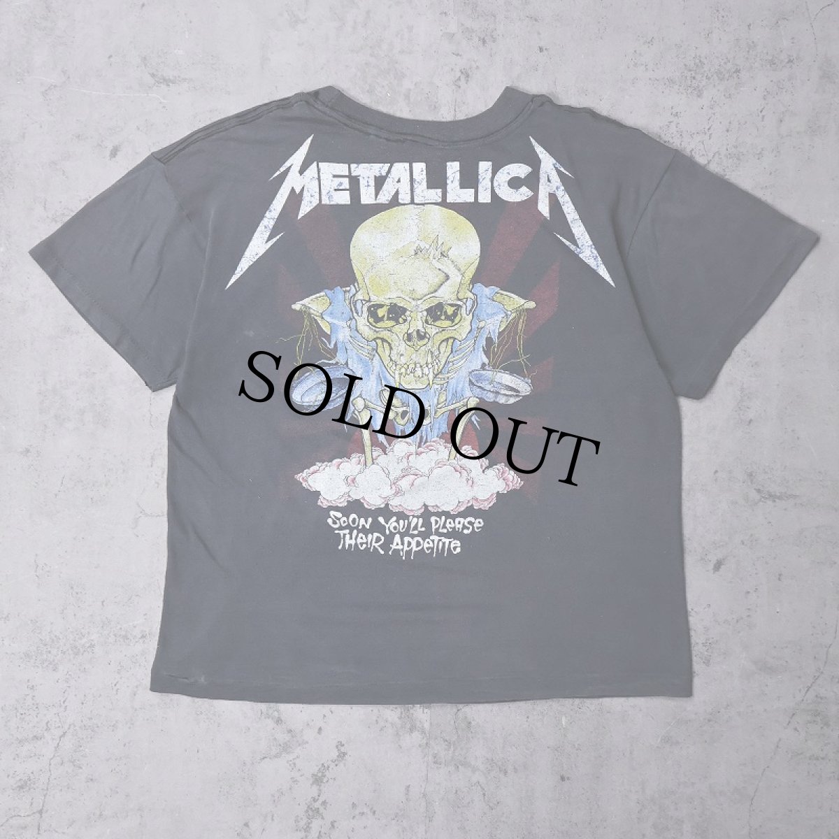 画像2: 80's METALLICA × PUSHEAD ヘヴィメタル・バンド プリントTシャツ BLACK (2)