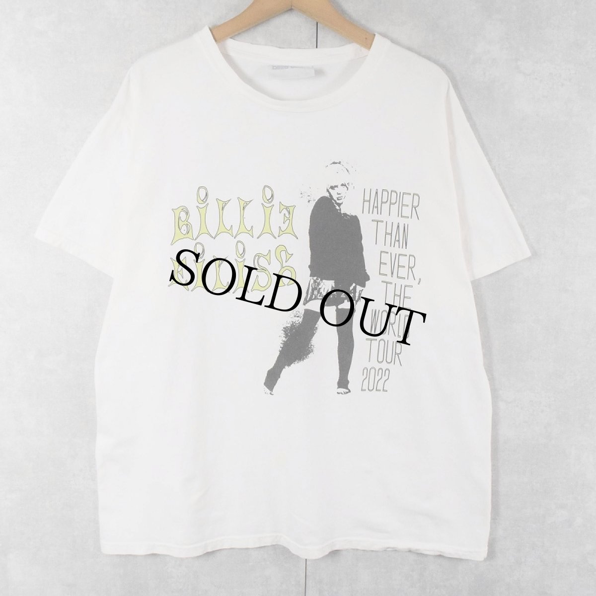 画像1: Billie Eilish "Happier Than Ever World Tour" ミュージシャンツアーTシャツ L (1)