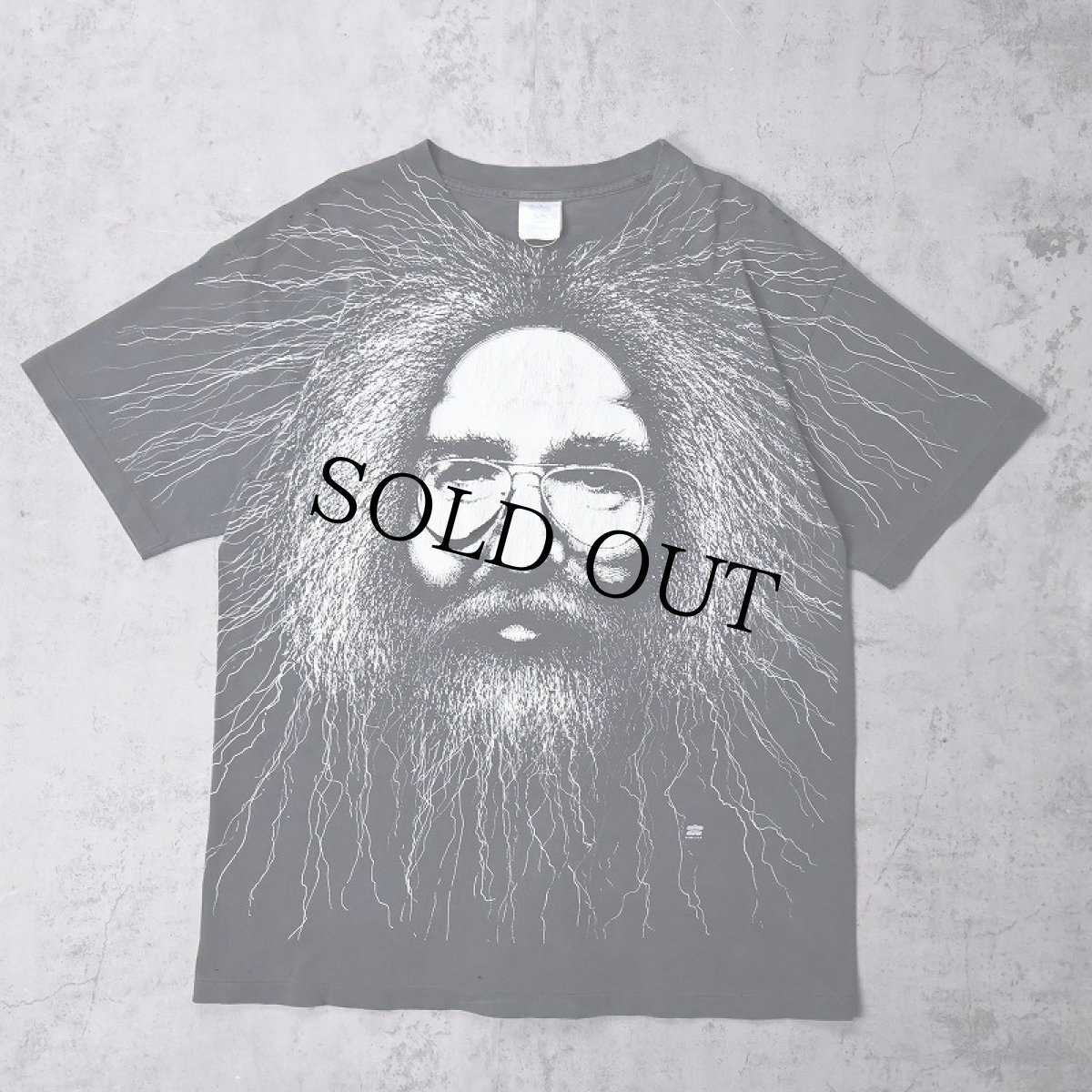 画像1: 90's JERRY GARCIA ミュージシャン 大判プリントTシャツ BLACK XL (1)