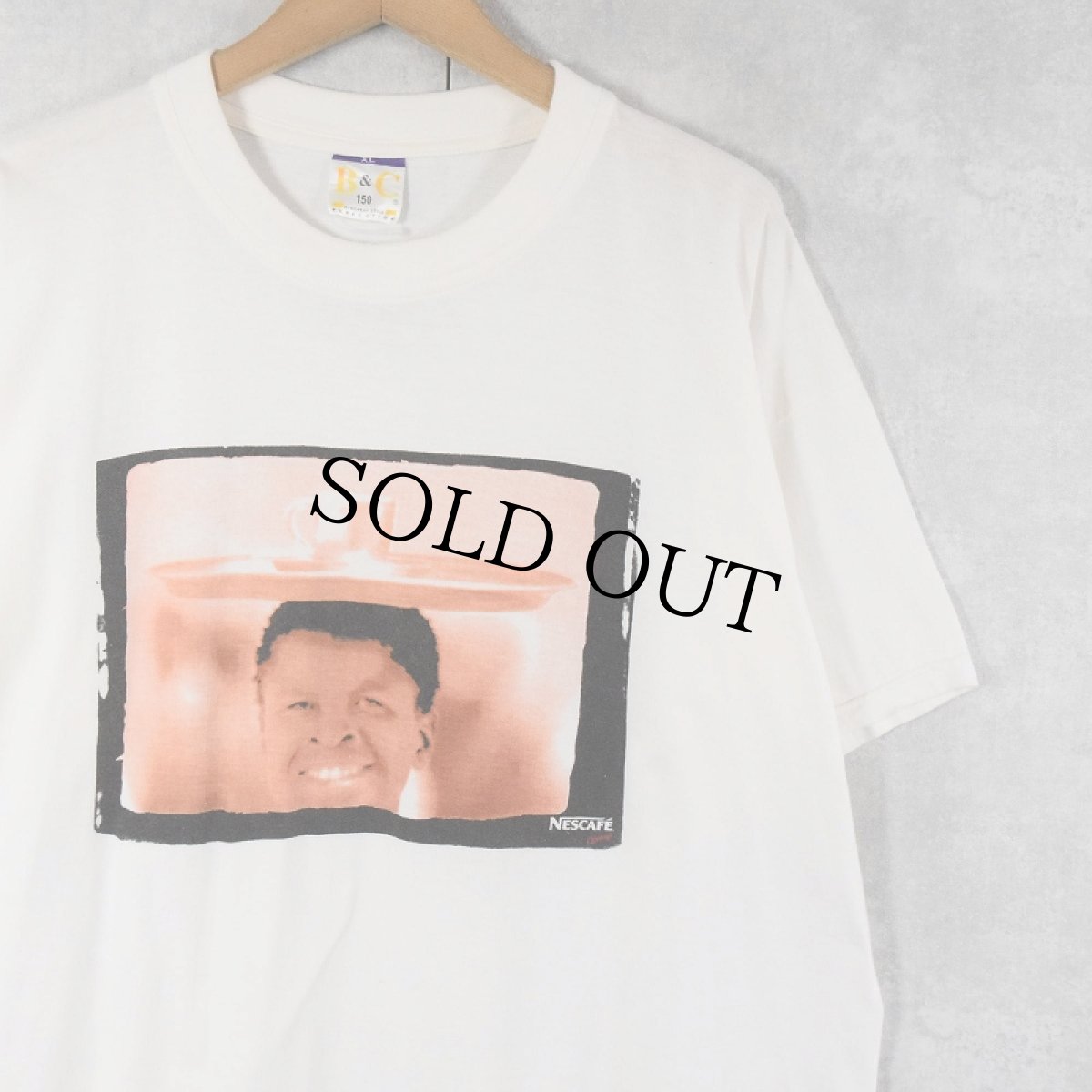 画像1: 2000's NESCAFE "Open up" インスタントコーヒーメーカープリントTシャツ XL (1)