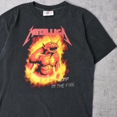 画像1: METALLICA "JUMP IN THE FIRE" ヘヴィメタル・バンド プリントTシャツ BLACK L (1)