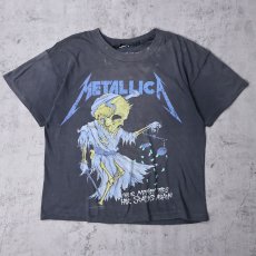 画像1: 80's METALLICA × PUSHEAD ヘヴィメタル・バンド プリントTシャツ BLACK (1)