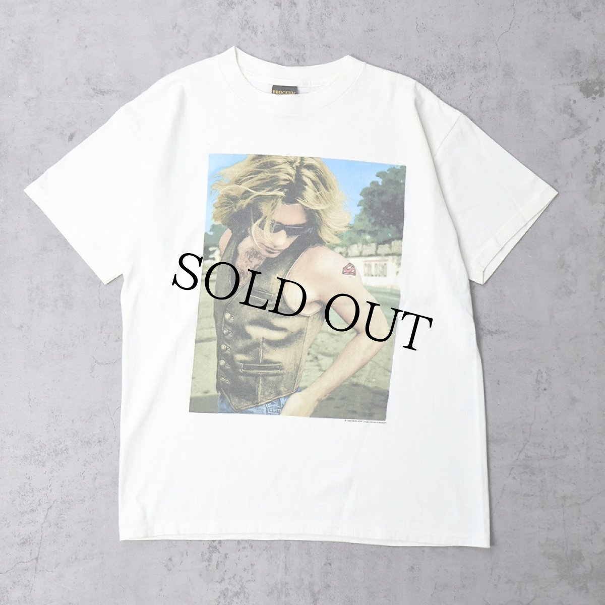 画像1: 90's BON JOVI USA製 ロックバンド プリントTシャツ L (1)