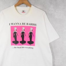 画像1: 90's USA製 "I WANNA BE BARBIE" イラストプリントTシャツ XL (1)
