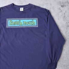 画像1: 90's Smash month USA製 ロックバンド プリントロンT NAVY XL (1)
